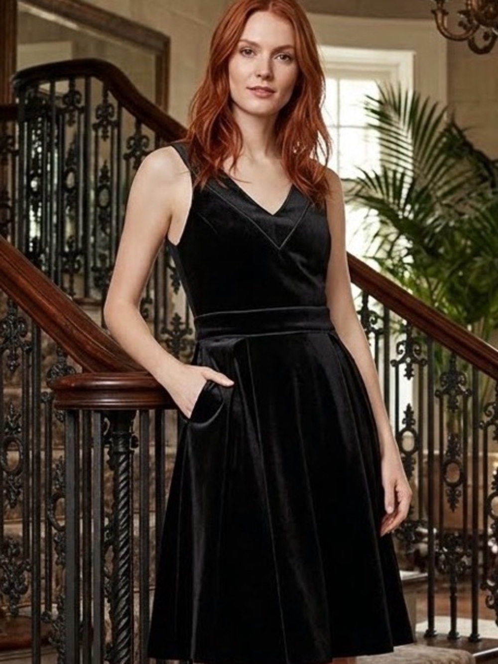 MAJE Reedness Velvet Fit and Flare Mini Dress Black S MSRP $480 NWT - Picture 2 of 13